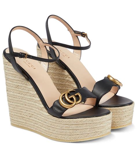 gucci sandals espadrille|Gucci espadrille wedges.